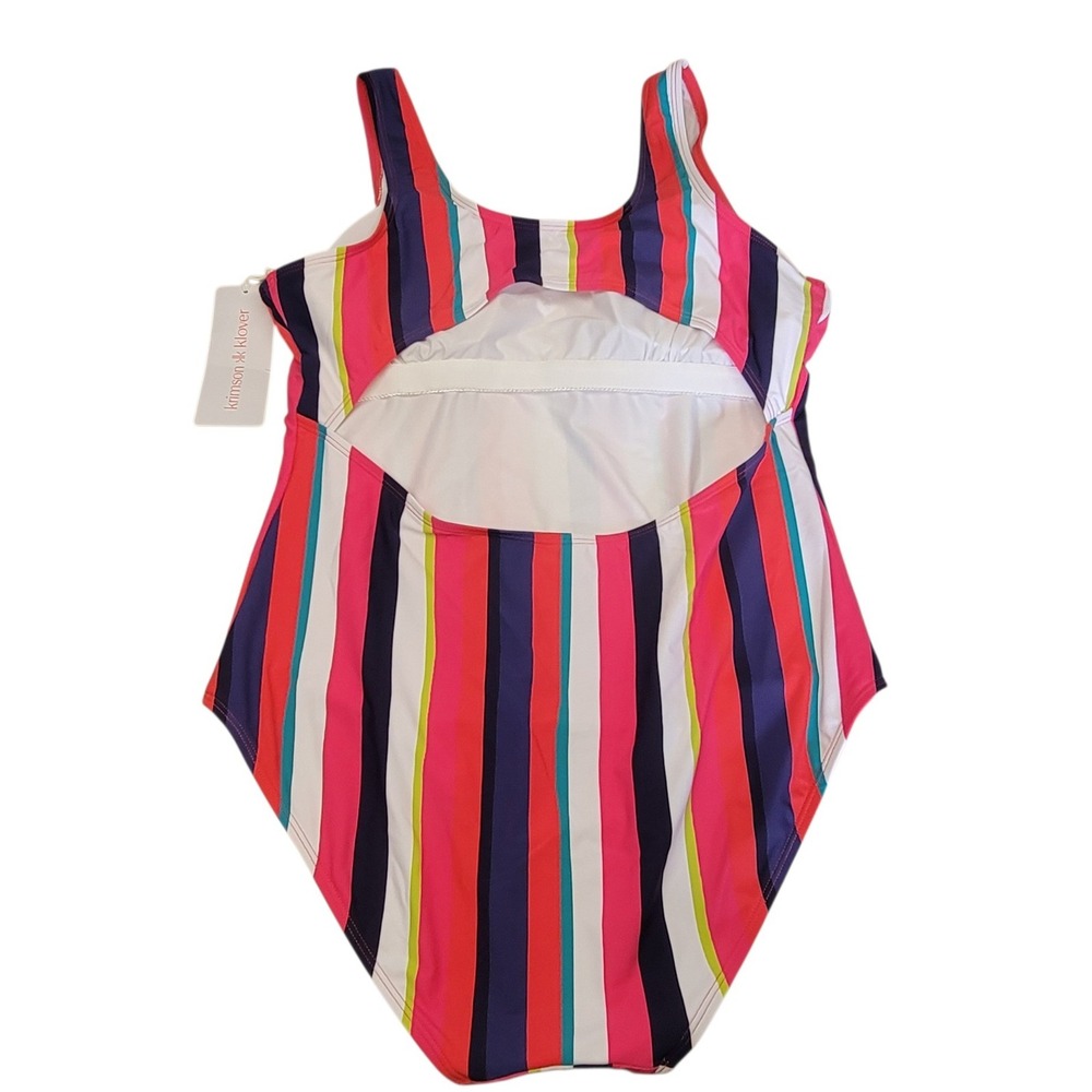 Krimson Klover Chelsea NWT‎ One Piece Lg Striped Swimsuit Cutout Back - Picture 4 of 10